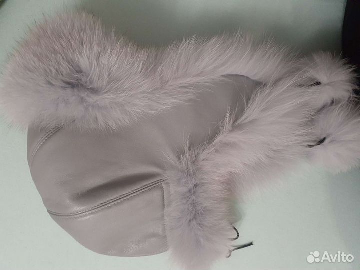 Шапка, ушанка, кожа и мех натуральные