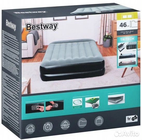 Матрас надувной 203х152х46 см Bestway