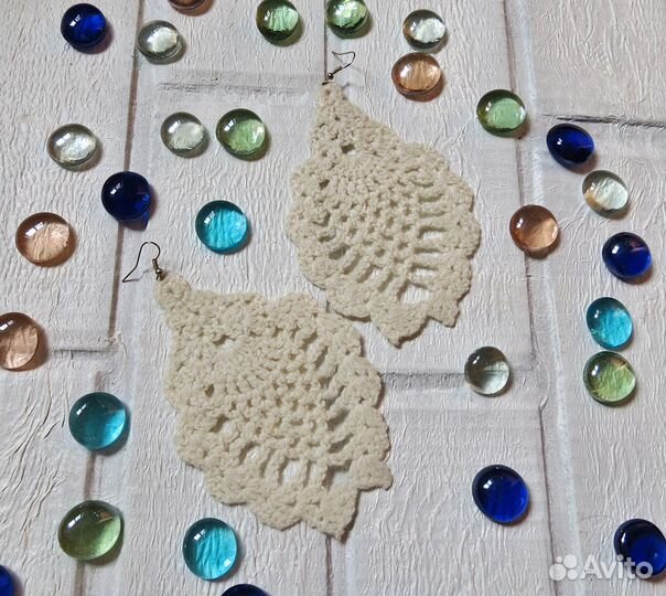 Вязаные серьги