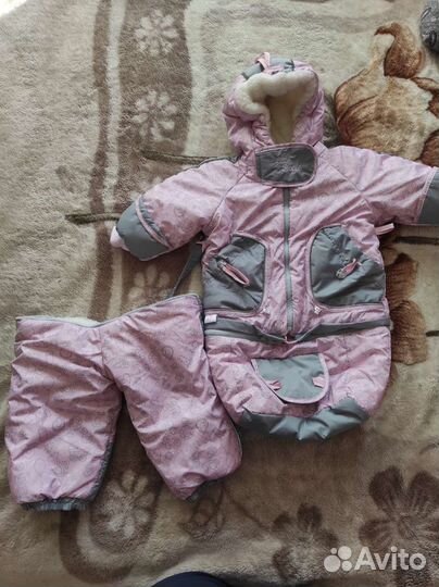 Теплый конверт-комбинезон для девочек