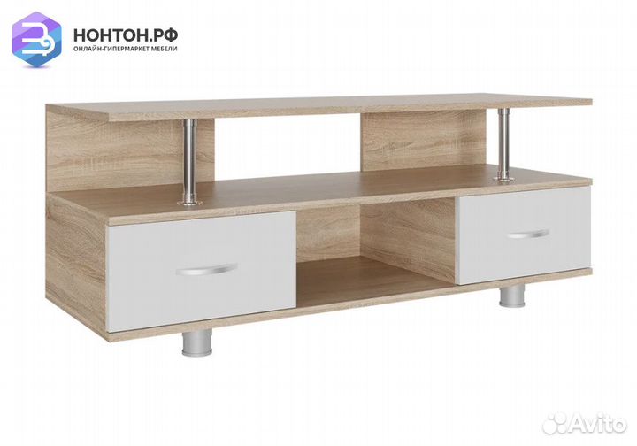 Тумба TV-А дуб сонома светлый / белая шагрень