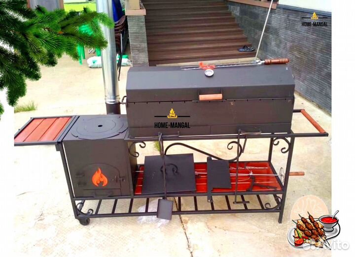 Гриль мангал барбекю с печью