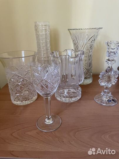 Ваза бокал хрусталь стекло винтаж СССР