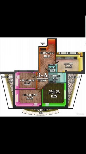 3-к. квартира, 100,9 м², 11/17 эт.