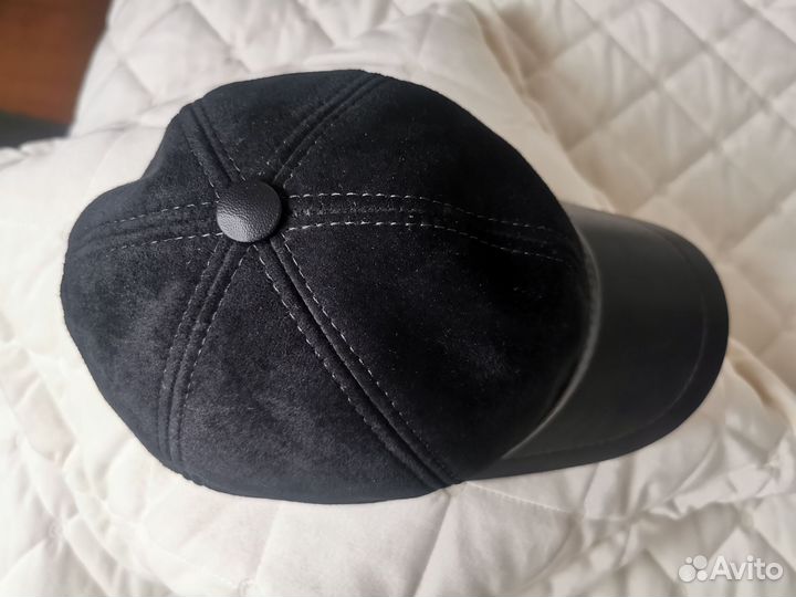 Бейсболка мужская зимняя 58рр замша