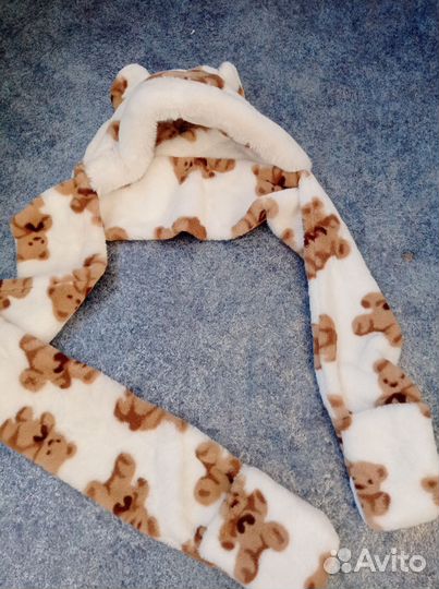 Шапка шарф варежки (3 в одном)