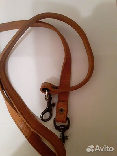 Ремни для сумок нат.кож: синий и оранжевый