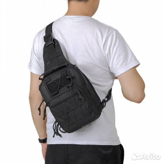 Сумка тактическая 0115 через плечо черная