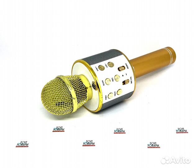 Караоке-микрофон-колонка Wster золотистый