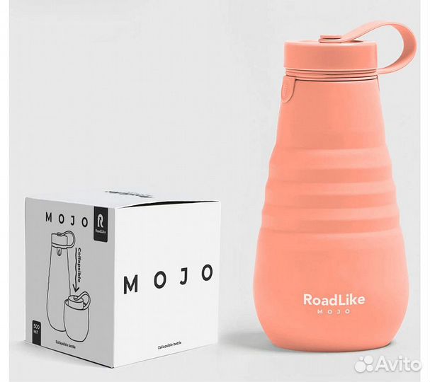 Бутылка складная RoadLike Mojo 500мл, коралл