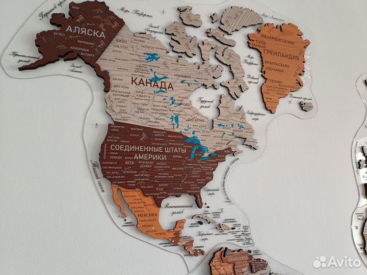 Деревянная карта мира самая подробная 3d