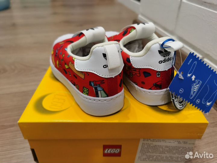 Кроссовки детские слипоны Adidas superstar Lego 28