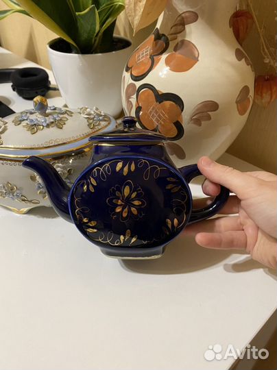 Чайник. Посуда. Гжель. Винтаж. СССР