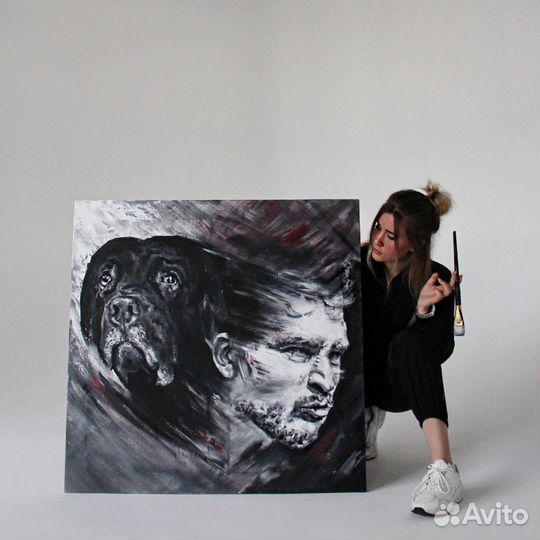 Интерьерные модные картины пастой портреты