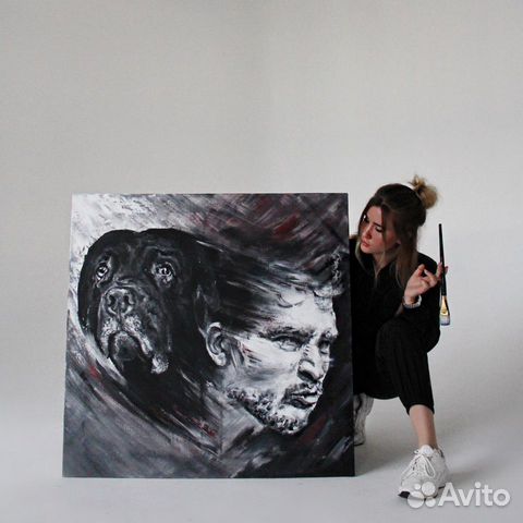 Интерьерные модные картины пастой портреты