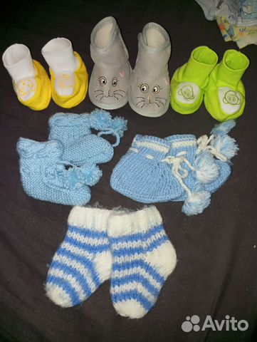 Пинетки и носочки теплые пакетом #17