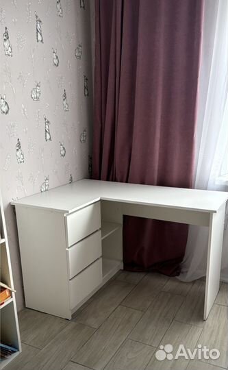 Угловой компьютерный стол Мори мс 16 белый