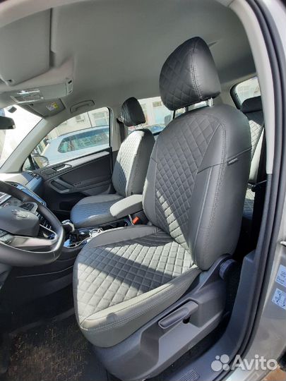 Чехлы VW Tiguan Экокожа ромб Автопилот