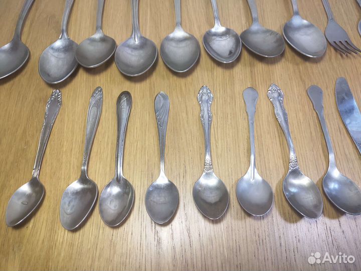 Столовые приборы ложки вилки ножи нерж сталь 22 шт