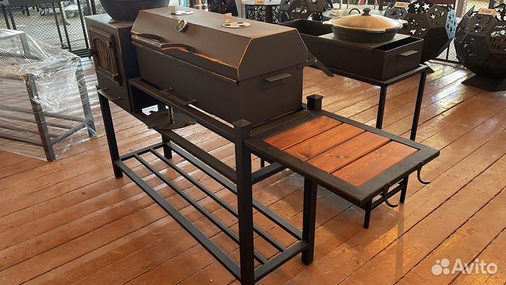 Мангал с печью под казан