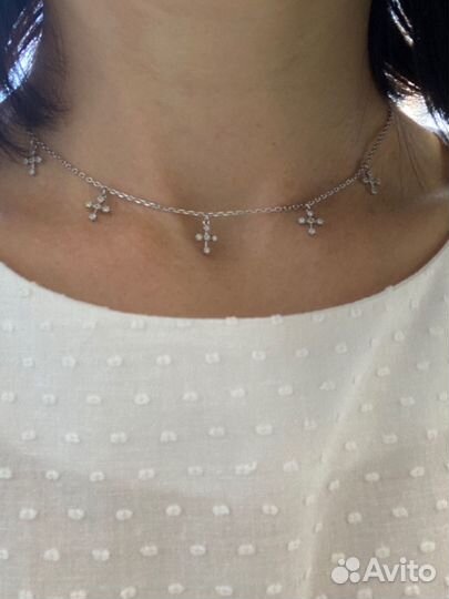 Колье чокер серебро
