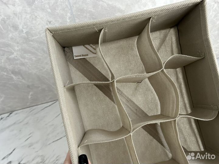 Органайзер для хранения вещей с ячейками бежевый