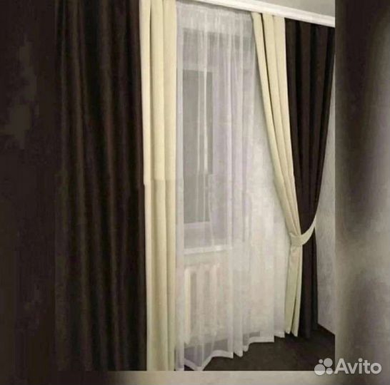 Комплект штор с тюлью