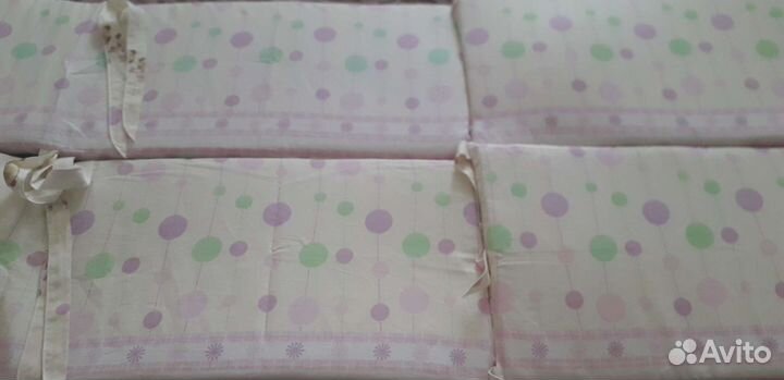Бортики в детскую кроватку+простынь и пододеяльник