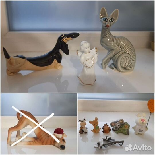 Сувениры фигурки животных из фарфора, камня