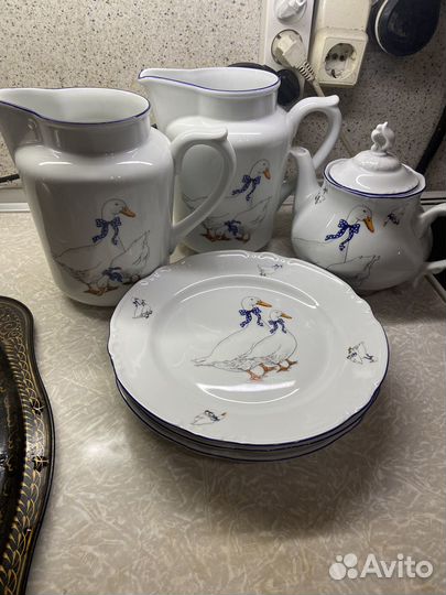 Набор столовой посуды гуси Чехия