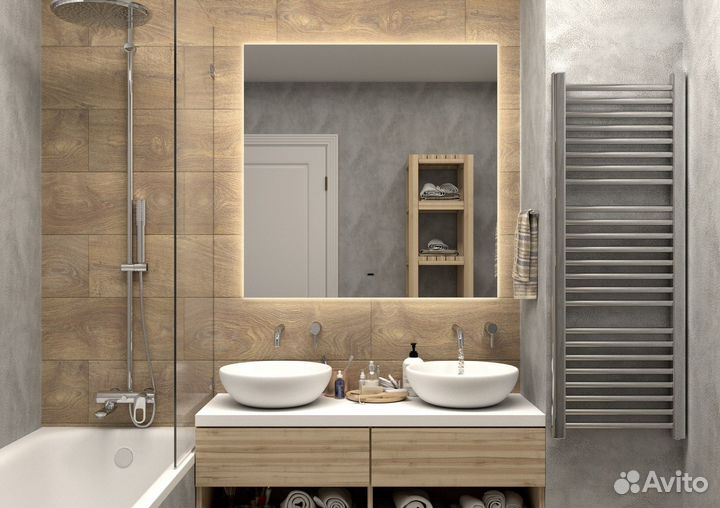 Зеркало квадратное с подсветкой