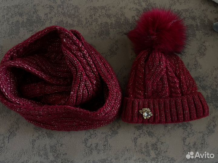 Шапка и снуд зима
