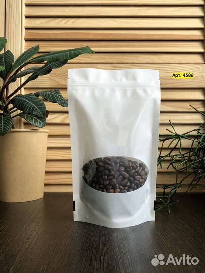 Пакет дой пак белый с прозрачным овальным окном