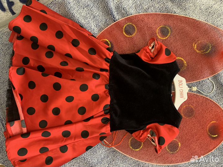 Костюм карнавальный с крылышками, божья коррвка