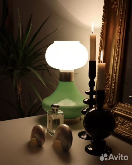 Лампа винтажная молочное и нефритовое стекло
