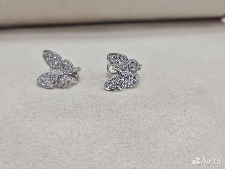 Золотые серьги Van Cleef с бриллиантами