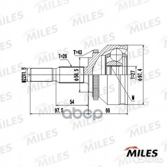 GA20511 miles ШРУС наружный volvo S40/V40 1.9D