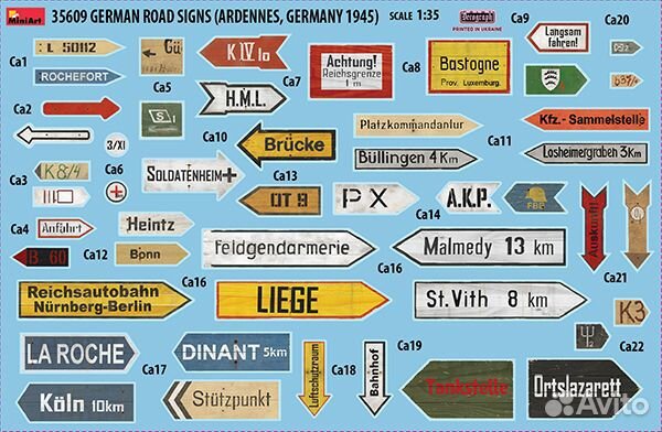 MA35609 Дорожные знаки wwii (Арденны, Германия)