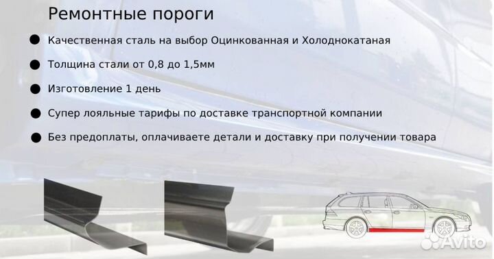 Ремонтные пороги Chevrolet Lanos