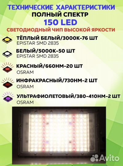 Фитолампа для растений полный спектр