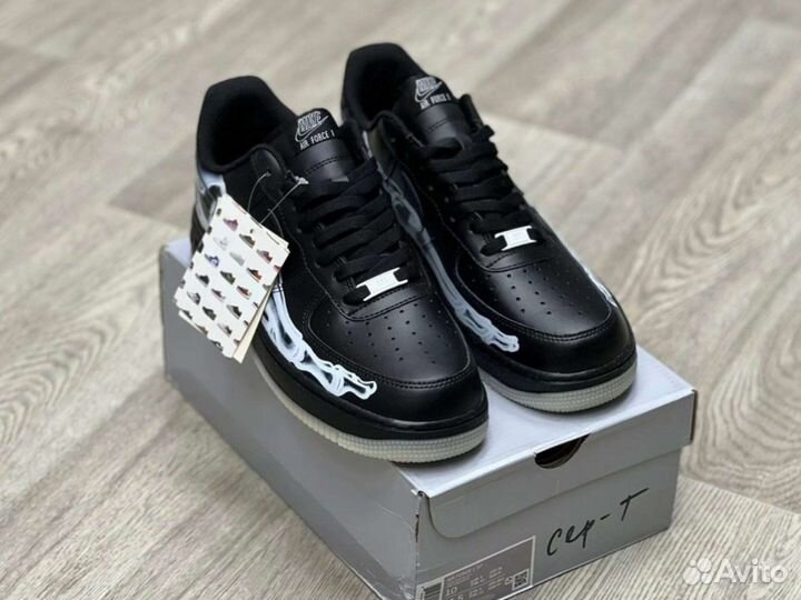 Новые кроссовки Nike Air Force 1 Skeleton black