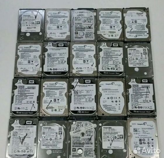 Жесткие и SSD диски в количестве