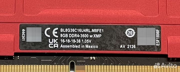 Crucial Ballistix Red DDR4 16Gb (2x8Gb) 3600 Mhz