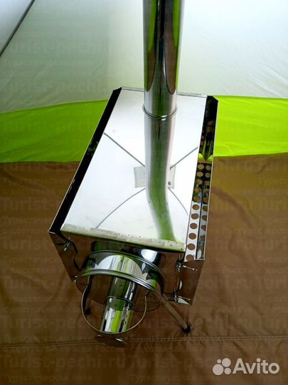 Дровяная печь Пошехонка Средняя на 30 л. c 3Д экра