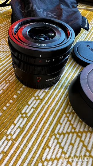 Объектив leica panasonic 15mm f1.7 mft