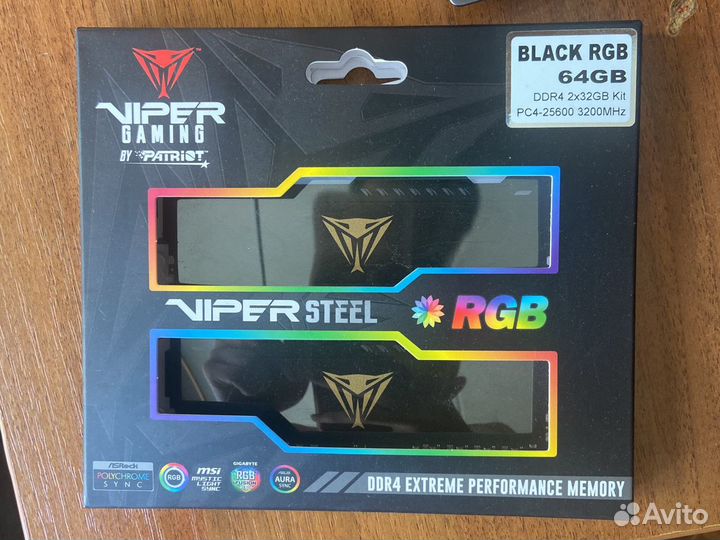 Оперативная память ddr4 64gb RGB vipeg gaming