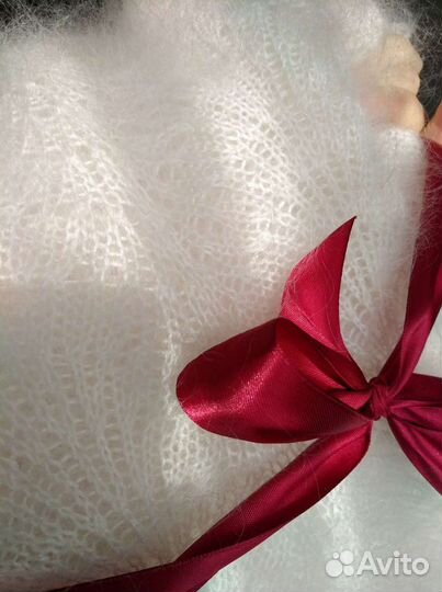 Платок шаль белый пуховый