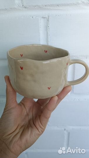 Керамическая кружка ручной работы собачка