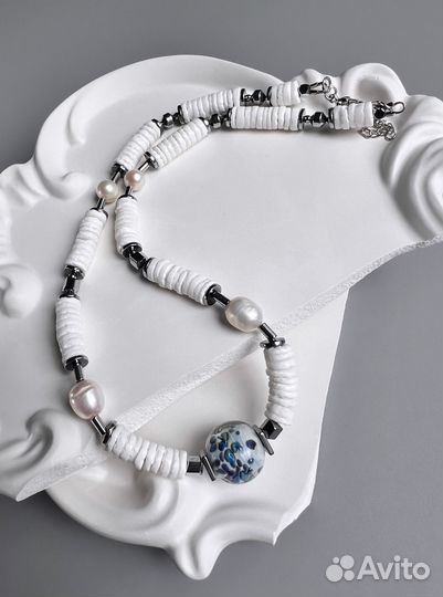 Колье чокер из натуральных камней