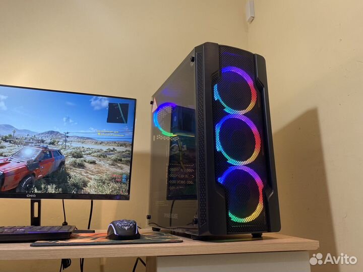 Игровой пк RX580/монитор 24/10 ядер/черный
